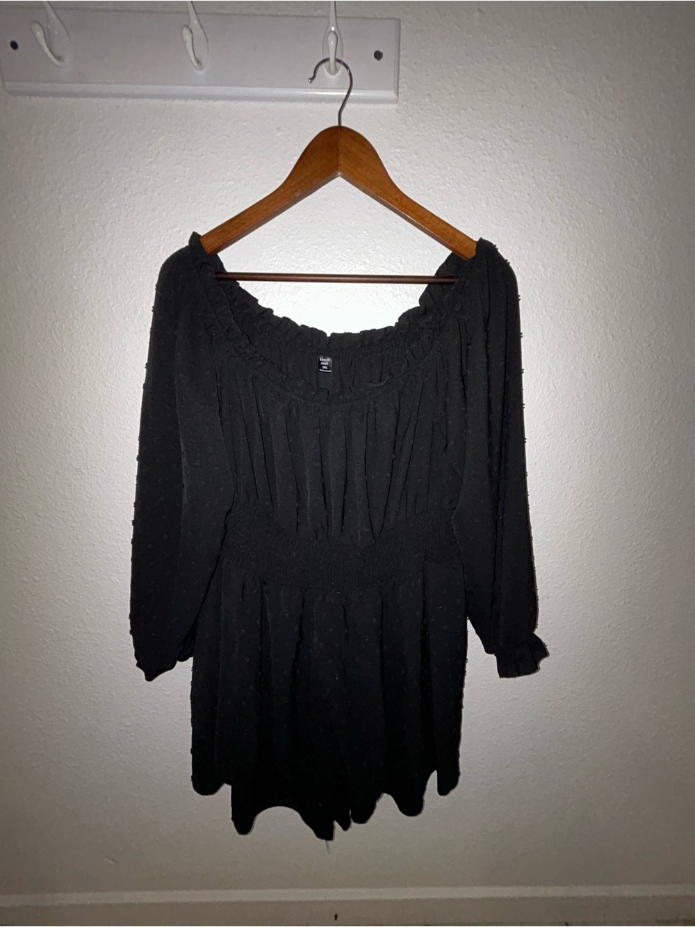Black Off-Shoulder Peasant Top - Women's Black Blouse